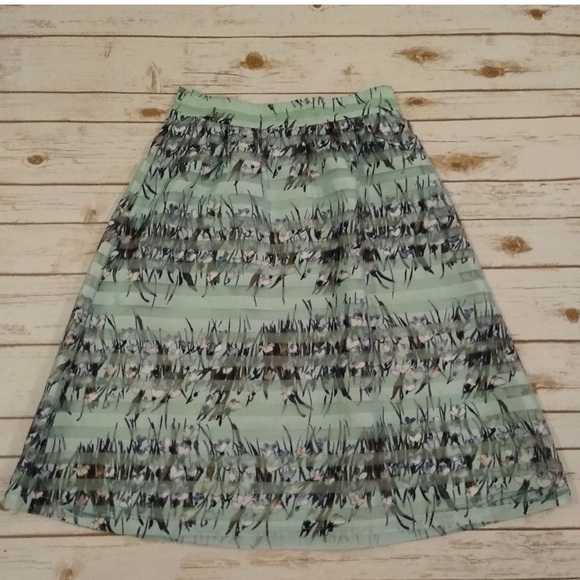 NWOT Anthropologie Maeve Elegant Mint Green Midi Skirt - Picture 3 of 6